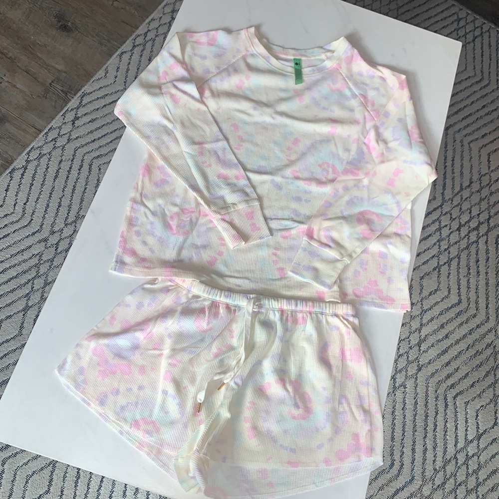Medium Tye Dye Waffle Pajama Set